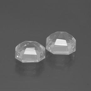 캐럿 천연 화이트 쿼츠 보석, 에메랄드 컷, 7.9×7.9 mm, VVS