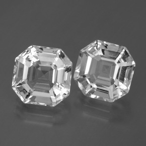 캐럿 천연 화이트 쿼츠 보석, 에메랄드 컷, 10×10 mm, VVS