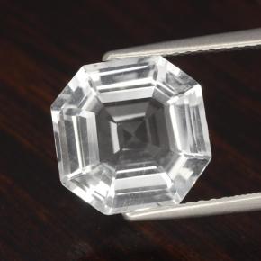 4.57캐럿 천연 화이트 쿼츠, 에메랄드 컷, 11.1×11 mm, VVS