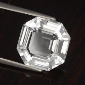4.57캐럿 천연 화이트 쿼츠, 에메랄드 컷, 11.1×11 mm, VVS
