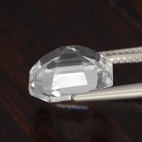 4.57캐럿 천연 화이트 쿼츠, 에메랄드 컷, 11.1×11 mm, VVS