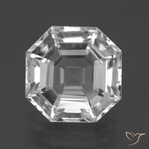 11.00ct 자연스러운 클리어 화이트 석영, 에메랄드 컷, VVS-VS