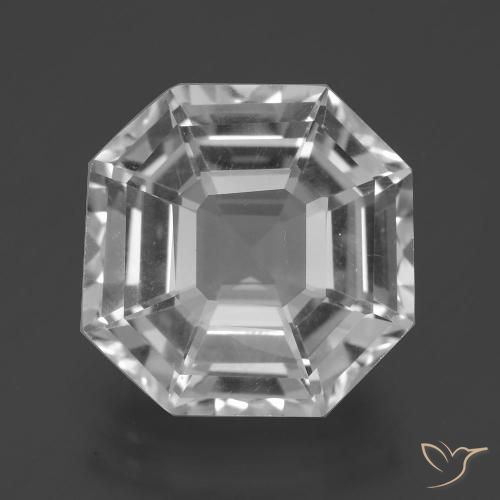 11.33ct 자연스러운 클리어 화이트 석영, 에메랄드 컷, VVS