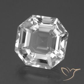 10.48캐럿 천연 클리어 화이트 쿼츠, 에메랄드 컷, 13.9×13.8 mm, VVS-VS