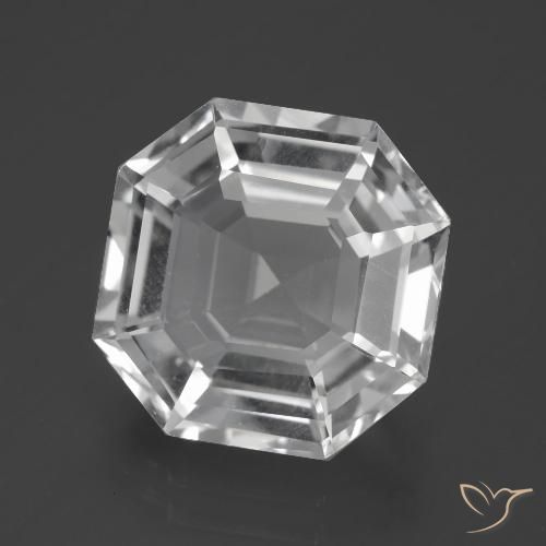 11.03ct 자연스러운 클리어 화이트 석영, 에메랄드 컷, VVS-VS