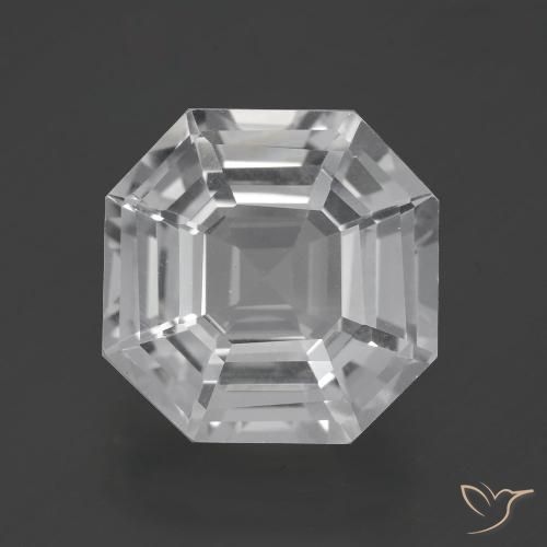 10.02ct 자연스러운 클리어 화이트 석영, 에메랄드 컷, VVS