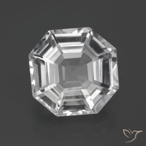 9.73ct 자연스러운 클리어 화이트 석영, 에메랄드 컷, VVS-VS
