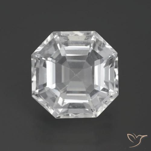 11.12ct 자연스러운 클리어 화이트 석영, 에메랄드 컷, VVS-VS