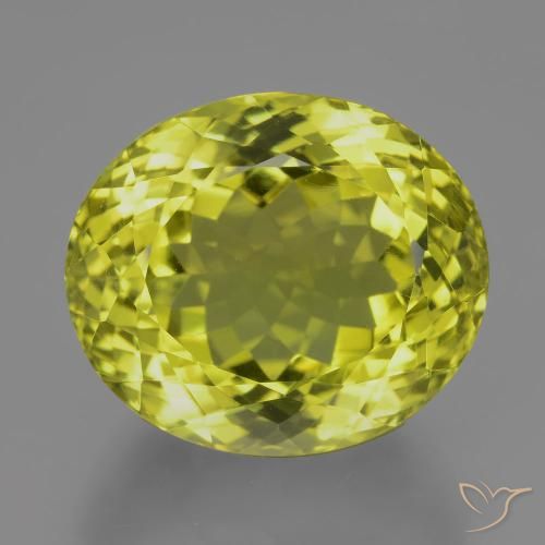 26.94ct 자연스러운 미디엄 옐로우 석영, 타원형, VVS