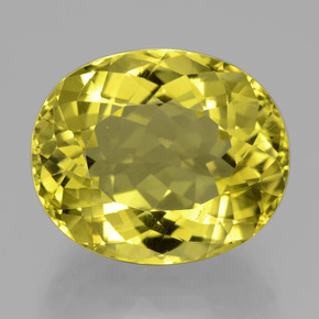 23.75캐럿 천연 레몬 쿼츠, 타원형 컷, 19.9×16.6 mm, VVS-VS