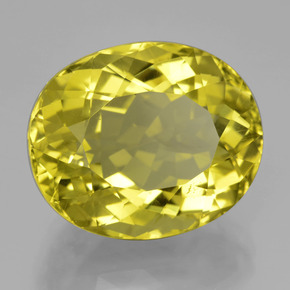 23.75캐럿 천연 레몬 쿼츠, 타원형 컷, 19.9×16.6 mm, VVS-VS