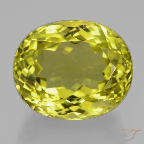 37.71ct 자연스러운 미디엄 옐로우 석영, 타원형, VVS