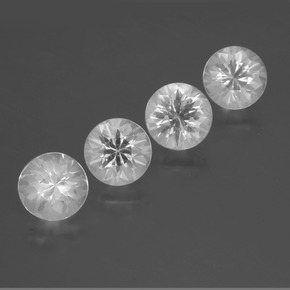 캐럿 천연 하얀색 석영 보석, 라운드 컷, VVS-VS