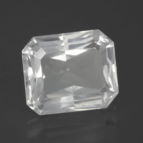 7.54캐럿 천연 화이트 쿼츠, 에메랄드 컷, 12.9×10.8 mm, VS