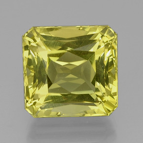 20.22캐럿 천연 레몬 쿼츠, 에메랄드 컷, 15.8×15.1 mm, VVS