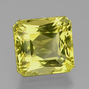20.22캐럿 천연 레몬 쿼츠, 에메랄드 컷, 15.8×15.1 mm, VVS