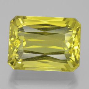 27.44캐럿 천연 레몬 쿼츠, 에메랄드 컷, 20.1×15.1 mm, VVS-VS