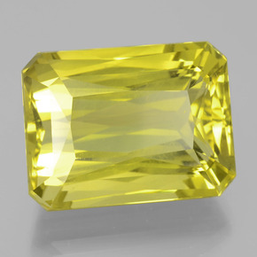 27.44캐럿 천연 레몬 쿼츠, 에메랄드 컷, 20.1×15.1 mm, VVS-VS
