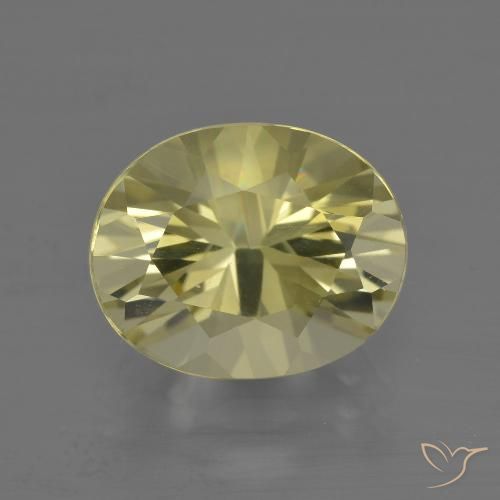 4.27ct 자연스러운 옅은 노랑 석영, 타원형, VVS
