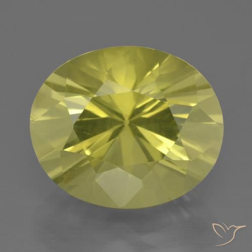 10.74ct 자연스러운 미디엄 옐로우 석영, 타원형, VVS-VS