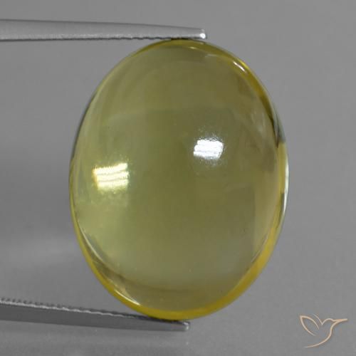 26.79ct 자연스러운 연노랑 석영, 타원형, 투명한