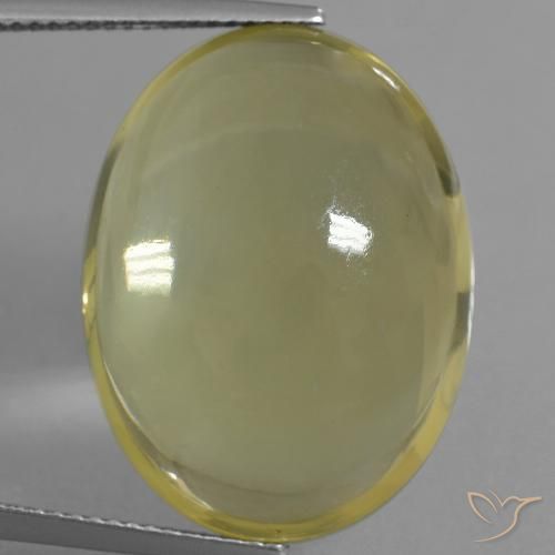 32.66ct 자연스러운 연노랑 석영, 타원형, 투명한