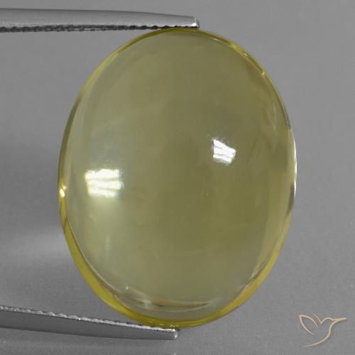 28.53ct 자연스러운 연노랑 석영, 타원형, 투명한