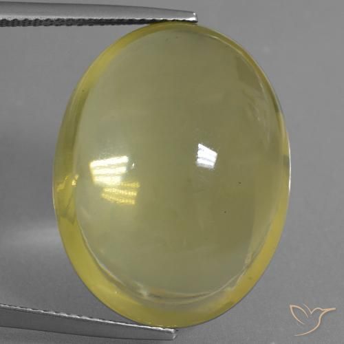 32.26ct 자연스러운 연노랑 석영, 타원형, 투명한