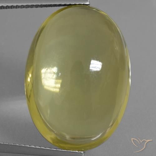 34.71ct 자연스러운 미디엄 옐로우 석영, 타원형, 투명한
