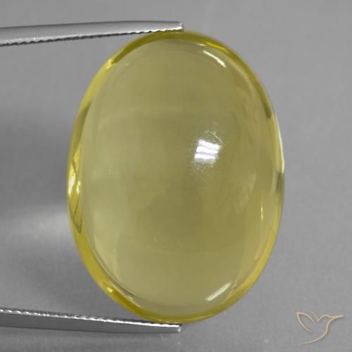 48.99ct 자연스러운 미디엄 라이트 옐로우 석영, 타원형, 투명한