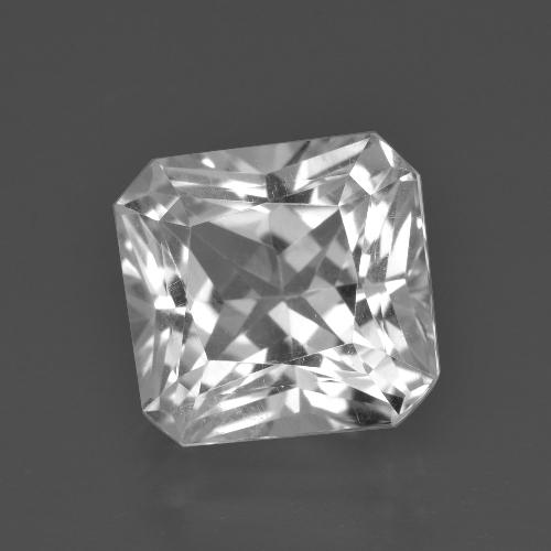5.67캐럿 천연 클리어 화이트 쿼츠, 에메랄드 컷, 10.8×10.3 mm, VS