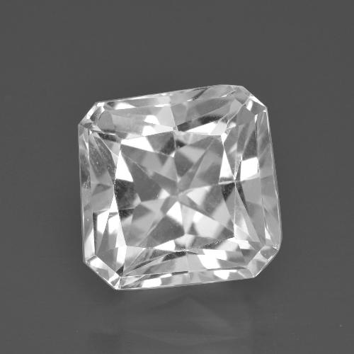 6.22캐럿 천연 클리어 화이트 쿼츠, 에메랄드 컷, 10.9×10.7 mm, VVS-VS