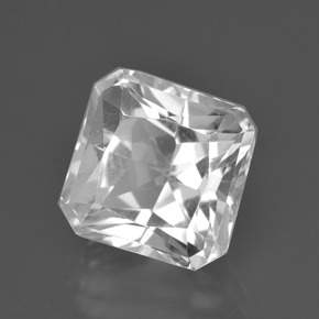 6.22캐럿 천연 클리어 화이트 쿼츠, 에메랄드 컷, 10.9×10.7 mm, VVS-VS