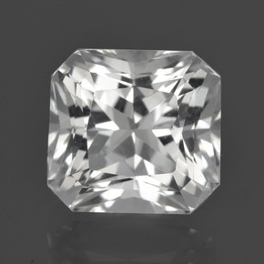 6.73캐럿 천연 화이트 쿼츠, 에메랄드 컷, 11.4×10.6 mm, VVS