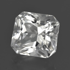 6.73캐럿 천연 화이트 쿼츠, 에메랄드 컷, 11.4×10.6 mm, VVS