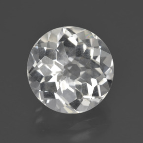 5.69캐럿 천연 화이트 쿼츠, 라운드 컷, 11.78 mm, VVS-VS