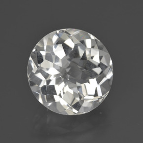 5.69캐럿 천연 화이트 쿼츠, 라운드 컷, 11.78 mm, VVS-VS