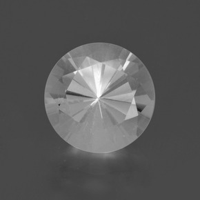 3.06캐럿 천연 화이트 쿼츠, 라운드 컷, 9.61 mm, VVS-VS