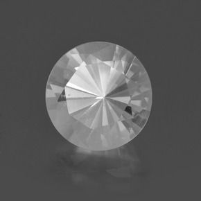 3.06캐럿 천연 화이트 쿼츠, 라운드 컷, 9.61 mm, VVS-VS