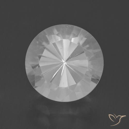 5.81캐럿 천연 화이트 쿼츠, 라운드 컷, 11.67 mm, VVS