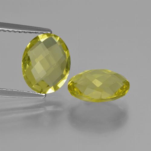 4.54캐럿 천연 라이트 옐로우 쿼츠 보석, 타원형 컷, 10×8.1 mm, VVS-VS