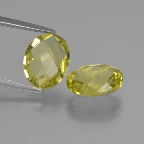 4.16캐럿 천연 파인애플 옐로우 쿼츠 보석, 타원형 컷, 10.1×8 mm, VVS-VS