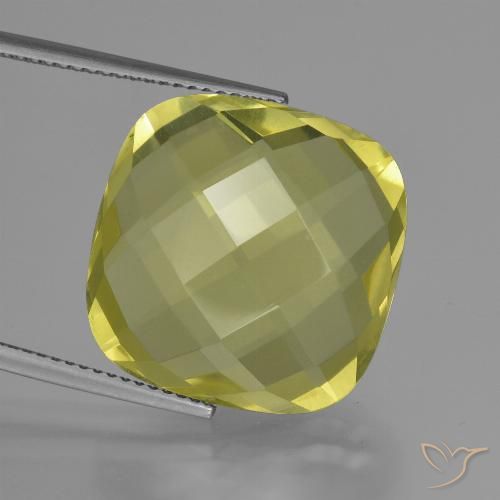 20.60ct 자연스러운 연노랑 석영, 방석, VVS-VS