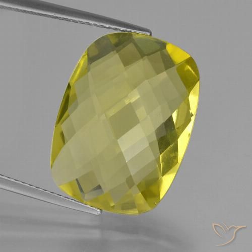 14.33ct 자연스러운 연노랑 석영, 방석, VVS