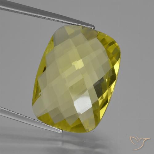 14.59ct 자연스러운 파인애플 옐로우 석영, 방석, VVS
