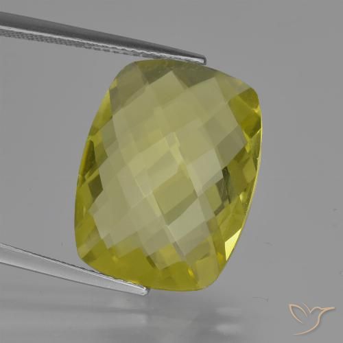 14.01ct 자연스러운 연노랑 석영, 방석, VVS