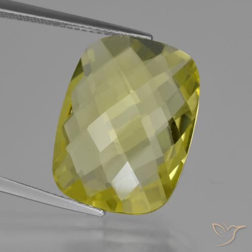 14.81ct 자연스러운 연노랑 석영, 방석, VVS