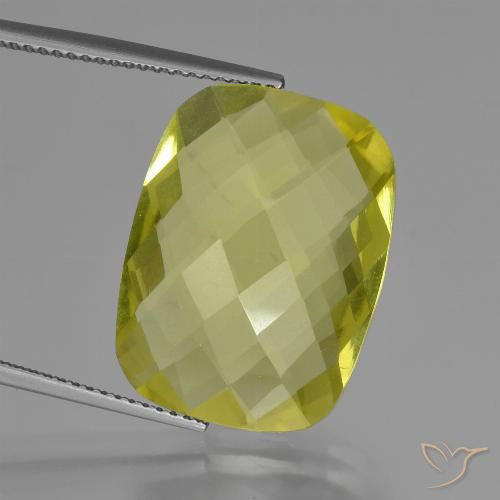 14.91ct 자연스러운 연노랑 석영, 방석, VVS