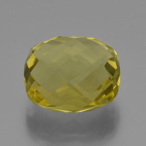 24.91캐럿 천연 레몬 쿼츠, 쿠션 컷, 18.9×18.9 mm, VVS-VS