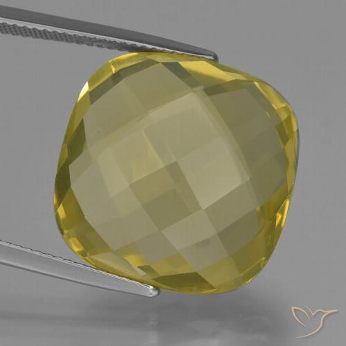 27.38ct 자연스러운 연노랑 석영, 방석, VVS
